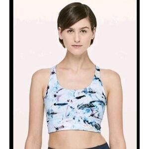 Lululemon Mind Over Miles Bra Size 6 Racerback Strappy Exposure Multi